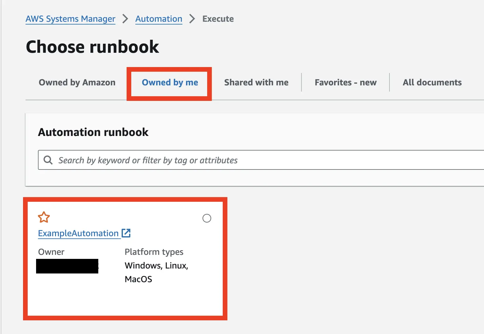 aws-system-manager-autometion-select-runbook